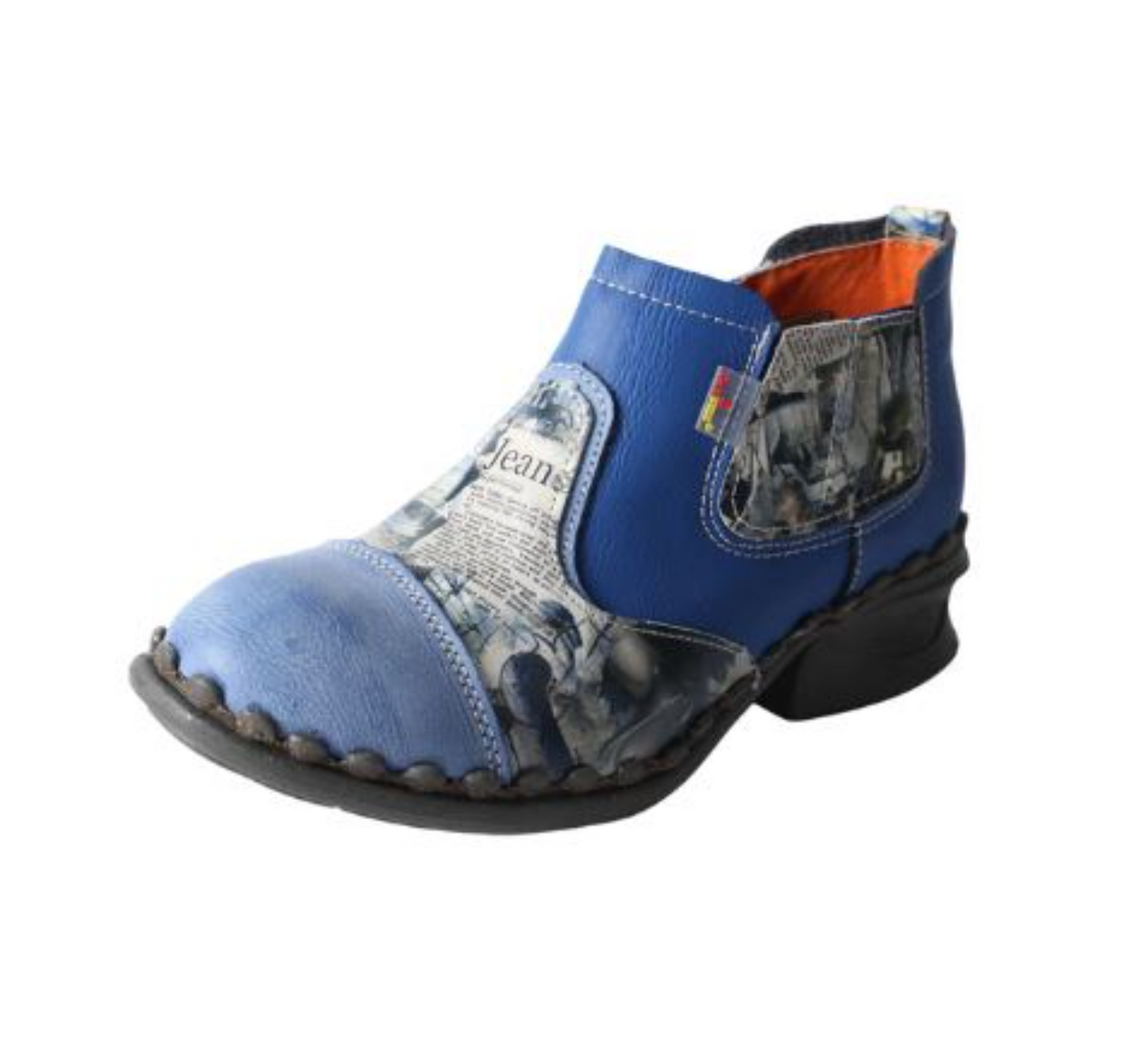 Unique Hand Stitched Leather Copy Print Ankle High Zipper Side Brogue Boots For Women | 4 Styles