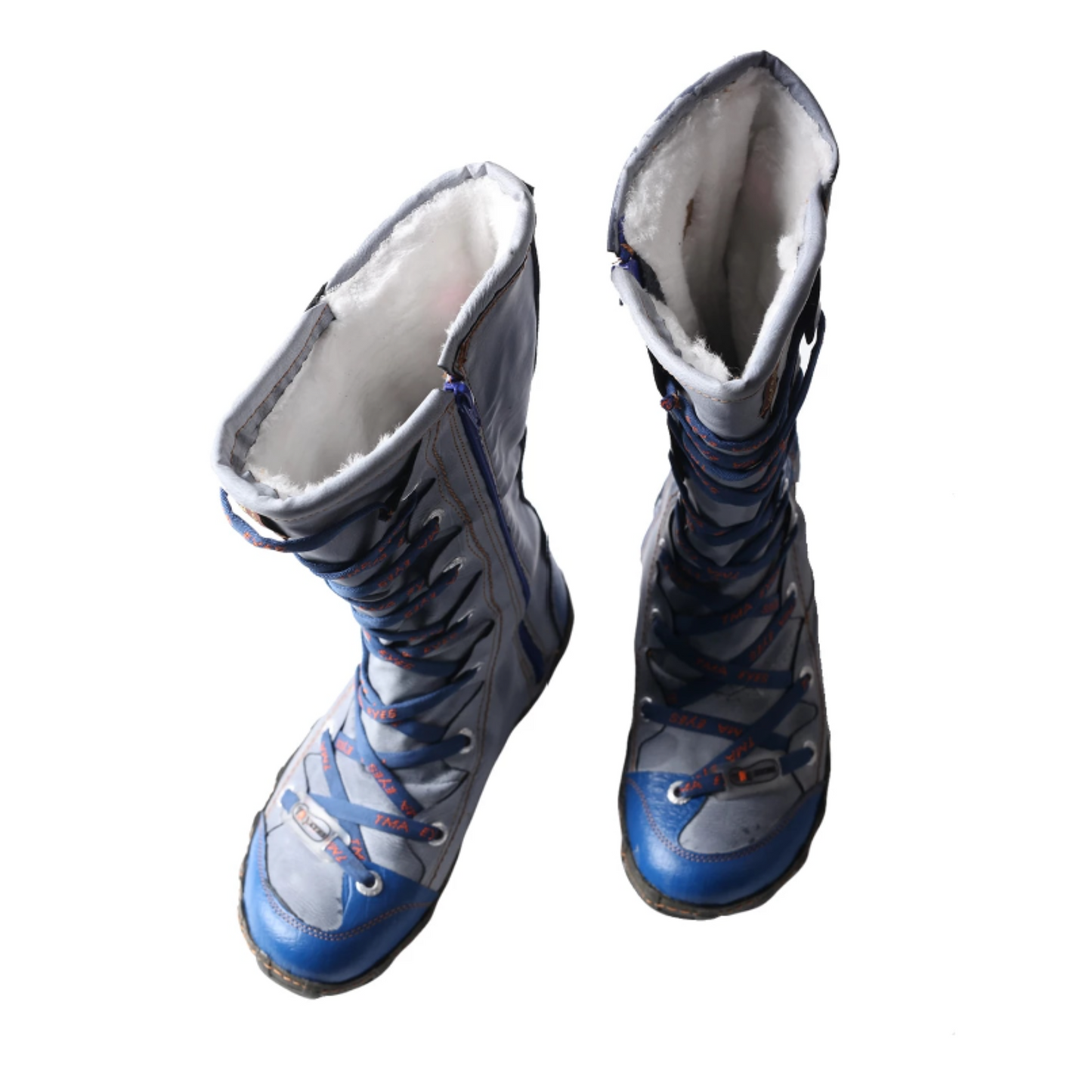 Women's Leather Faux Fur Lining Long Washed Contrast-Stitched Water Resistant Fall/Winter Boots