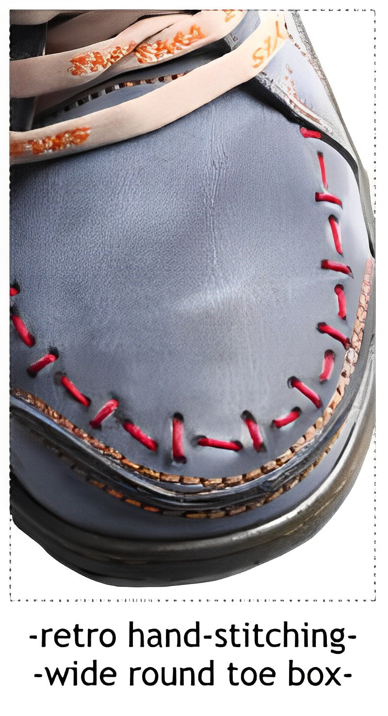 Groovy Glides | Washed Leather Wide Round Toe Flats For Women