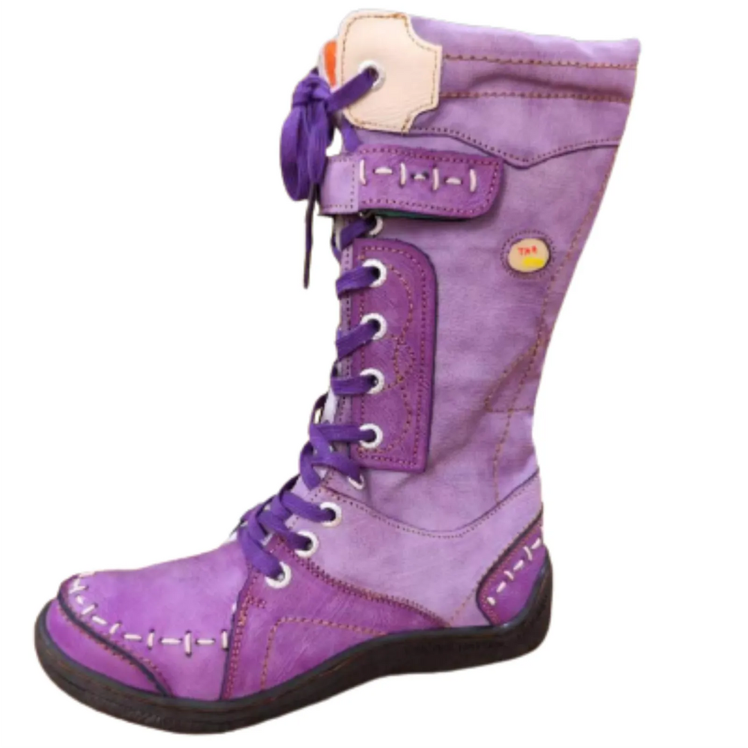 Purple mid clearance calf boots