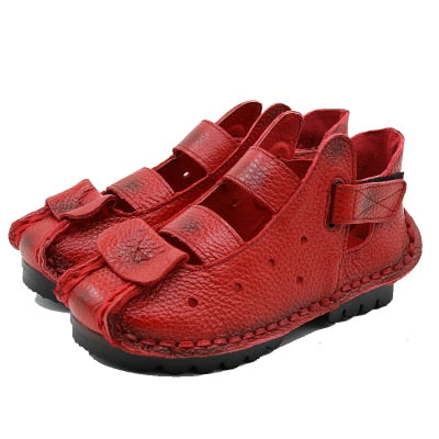 Women's Retro Chic Roman Radiance Leather Sandals