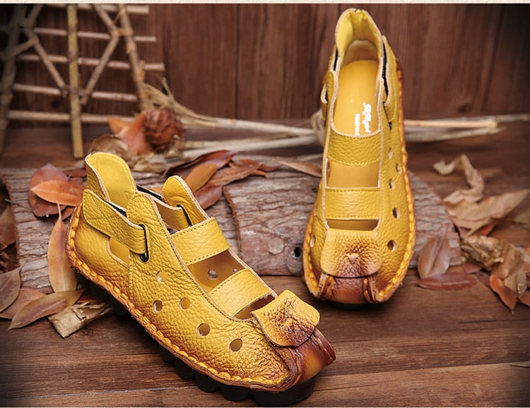 Women's Retro Chic Roman Radiance Leather Sandals