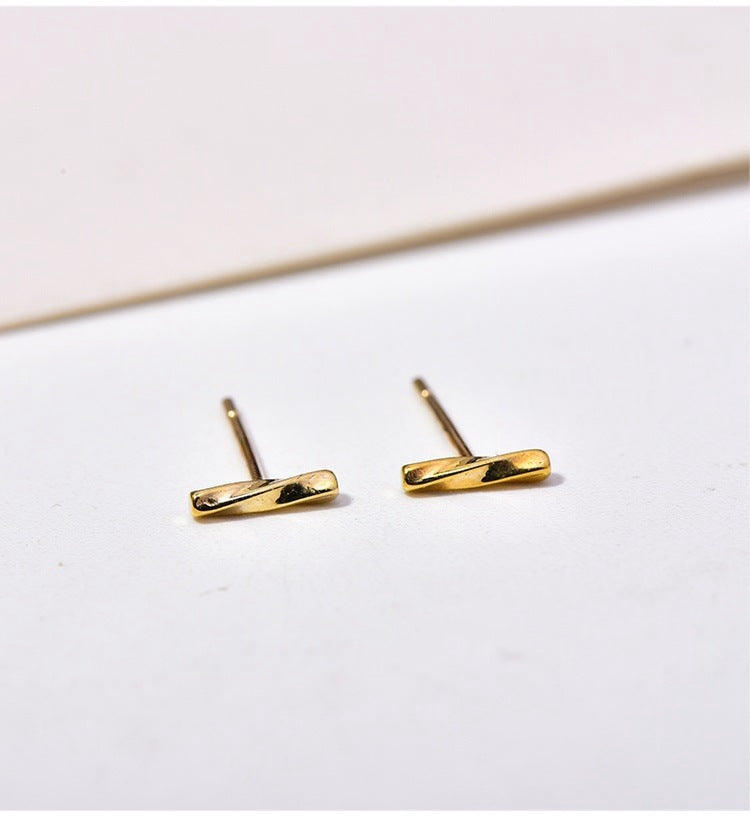 1 Pair 18K Gold Plated 925 Sterling Silver 925 Sterling Silver Earrings Geometric Ear Studs