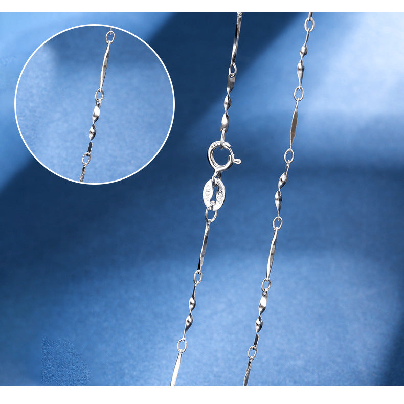 925 Sterling Silver Melon seeds chain cable chain box chain Plating Geometric Necklace