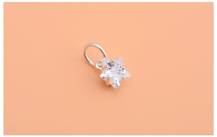 925 Sterling Silver Rhinestone Zircon Accessories Mini Little Star Five-Pointed Star Pendant Bracelet Necklace Creative Handmade Accessories