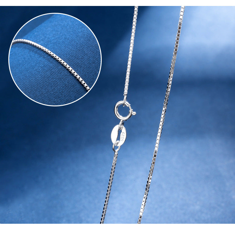 925 Sterling Silver Melon seeds chain cable chain box chain Plating Geometric Necklace