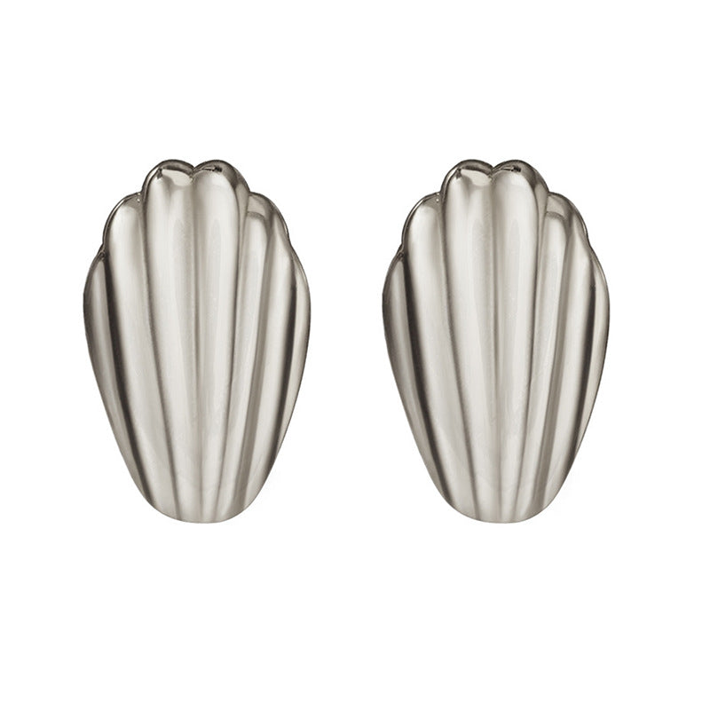 1 Pair 925 Sterling Silver 925 Sterling Silver Earrings Shell Ear Studs