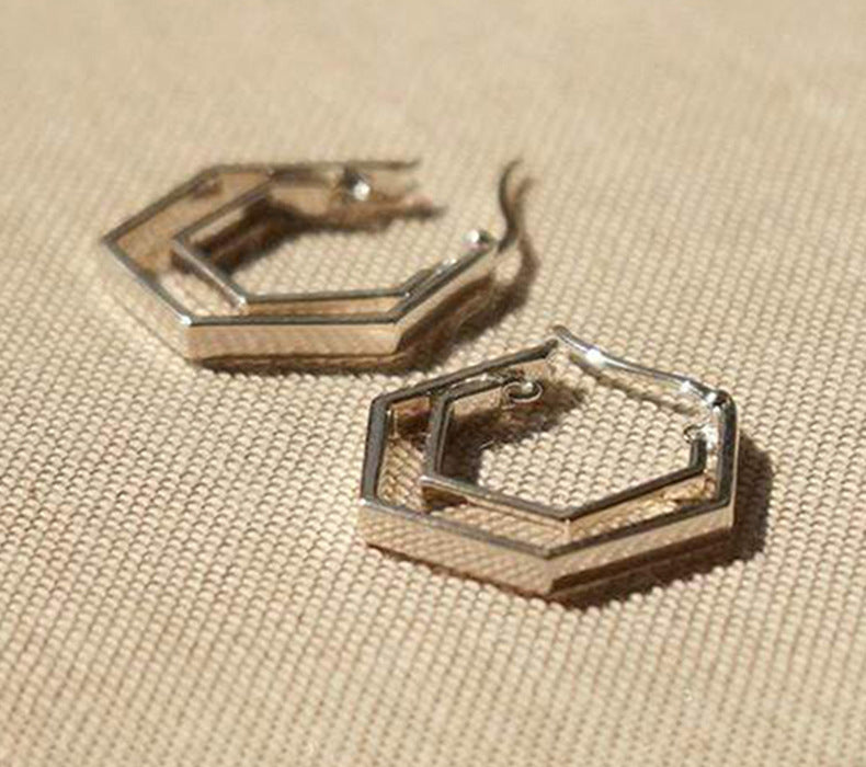 1 Pair 925 Sterling Silver 925 Sterling Silver Earrings Geometric Earrings