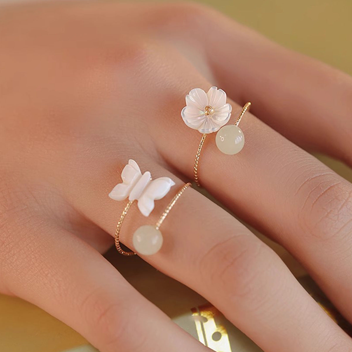 925 Sterling Silver Flower Butterfly Rings 925 Sterling Silver Rings