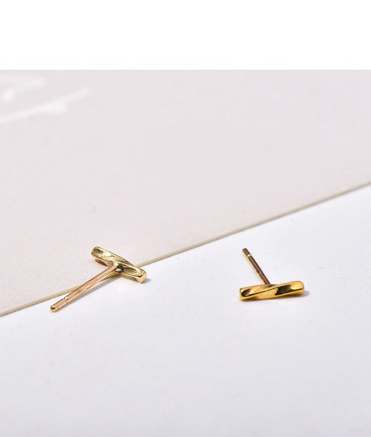 1 Pair 18K Gold Plated 925 Sterling Silver 925 Sterling Silver Earrings Geometric Ear Studs