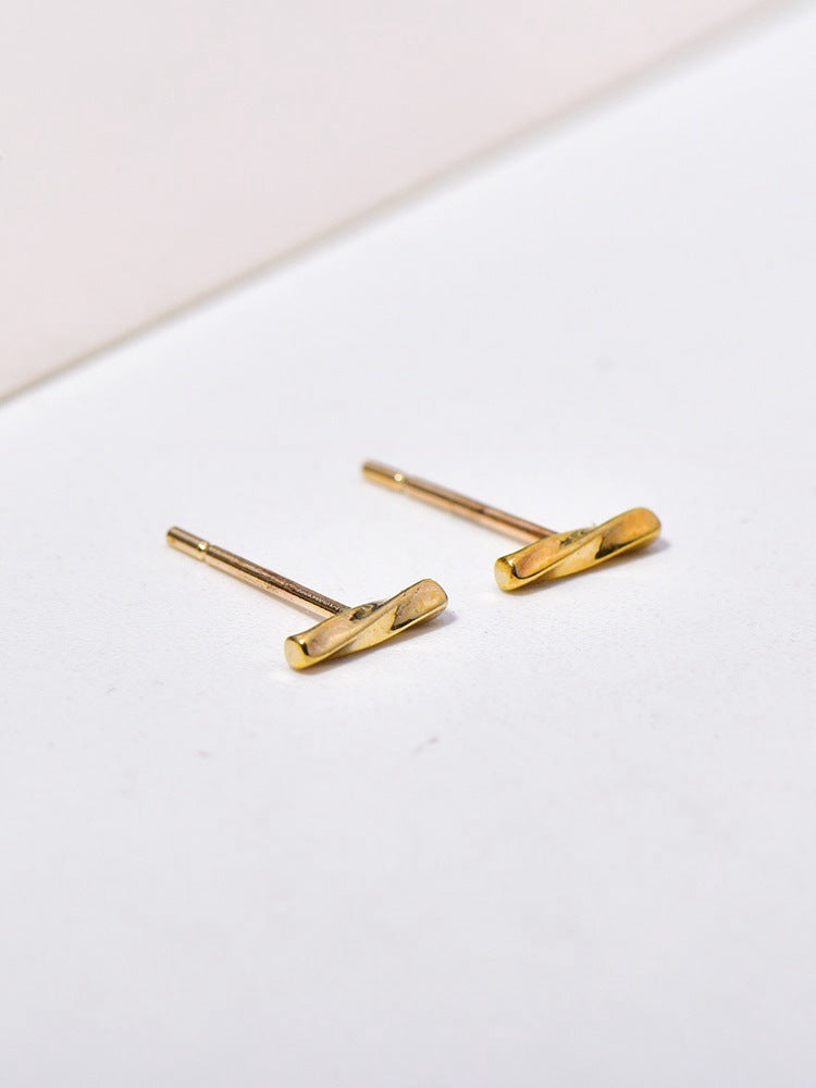 1 Pair 18K Gold Plated 925 Sterling Silver 925 Sterling Silver Earrings Geometric Ear Studs