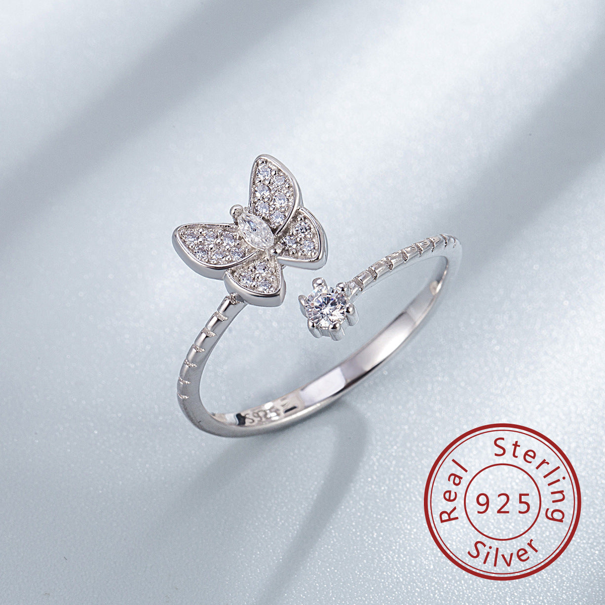 925 Sterling Silver Butterfly Open Rings 925 Sterling Silver Rings