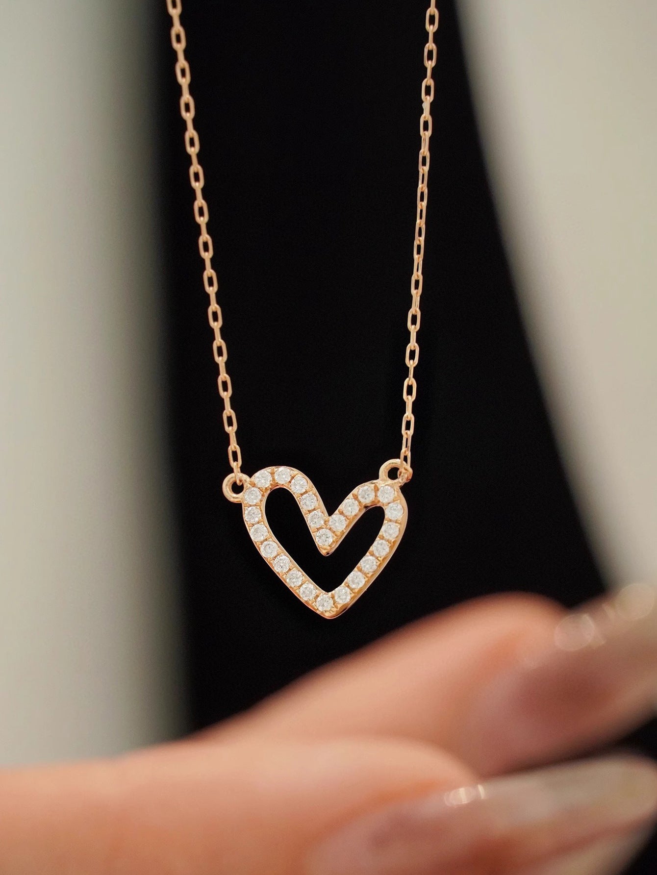 925 Sterling Silver cable chain Plating Heart Shape Pendant Necklace