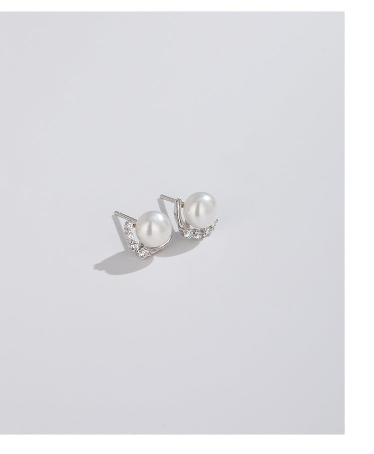 1 Pair 925 Sterling Silver 925 Sterling Silver Earrings Geometric Ear Studs