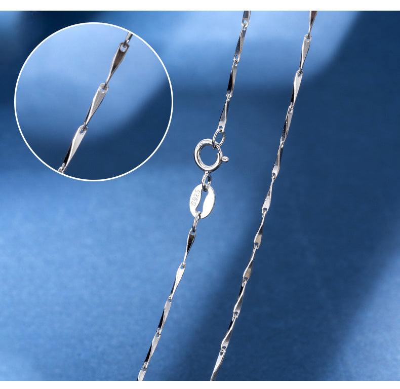 925 Sterling Silver Melon seeds chain cable chain box chain Plating Geometric Necklace