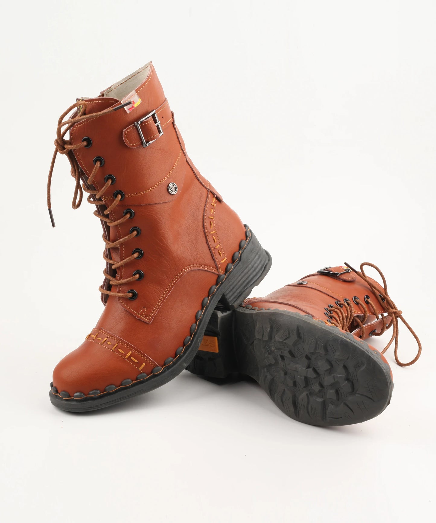 Vintage Fashion Zipper Side - Improved Outsole Autumn/Winter Leather Boots For Women