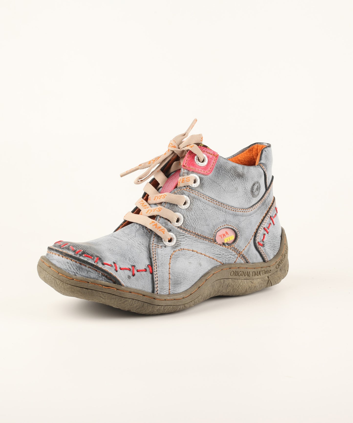 Women's Retro Hand-Stitched Washed Easy Access Hi -Top Zip Up Sneakers