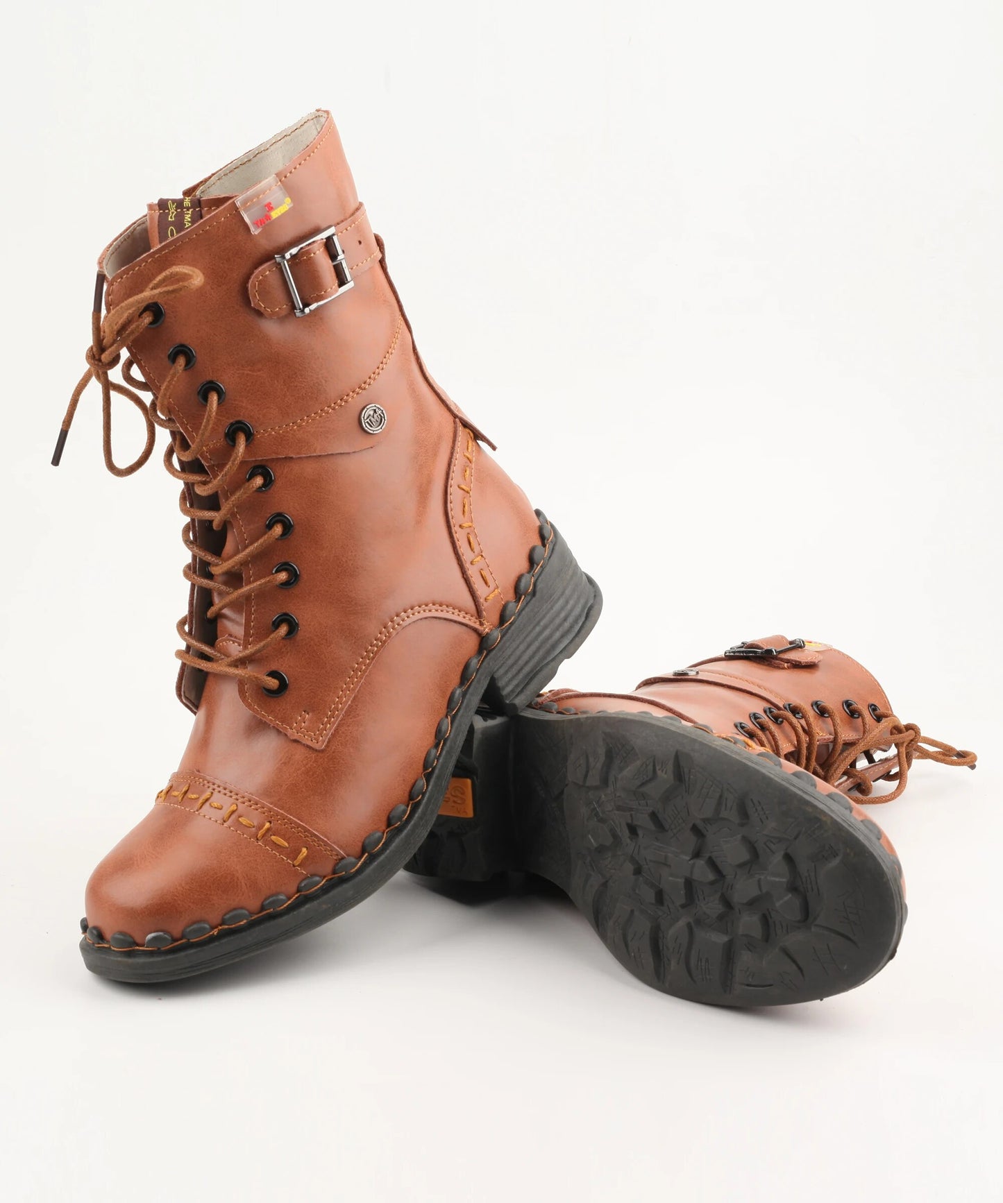 Vintage Fashion Zipper Side - Improved Outsole Autumn/Winter Leather Boots For Women