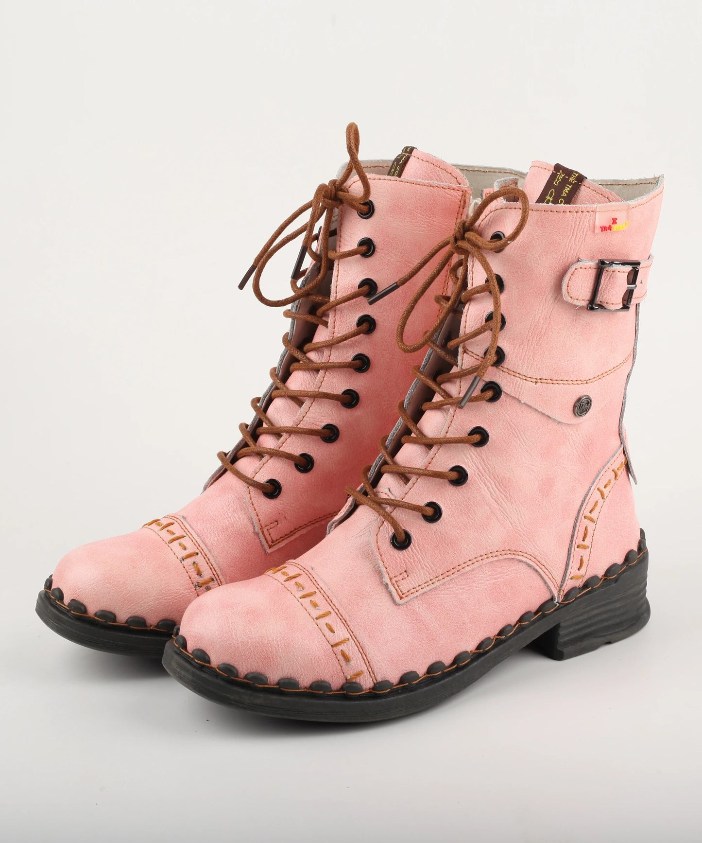 Vintage Fashion Zipper Side - Improved Outsole Autumn/Winter Leather Boots For Women