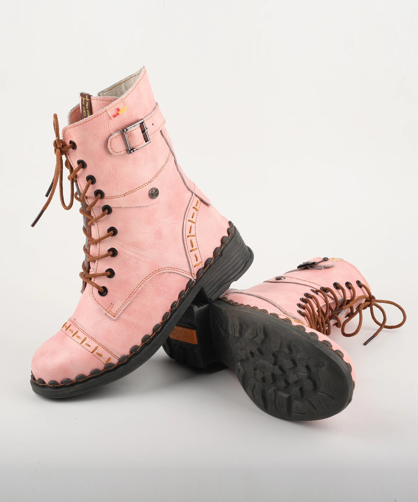 Vintage Fashion Zipper Side - Improved Outsole Autumn/Winter Leather Boots For Women