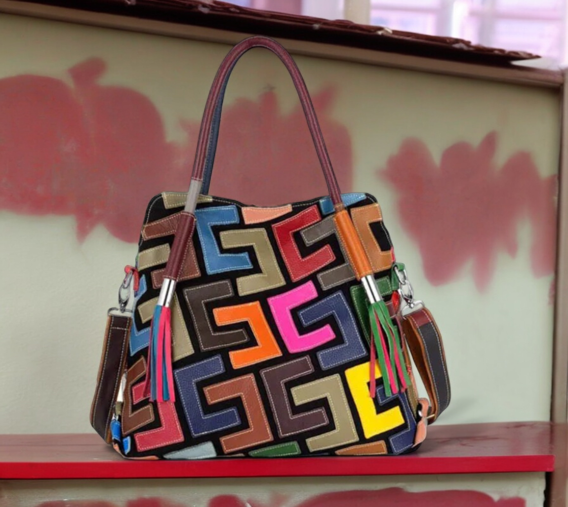 BIG MAMMAS  " Polychromatic Leather Tote Bag Collection"