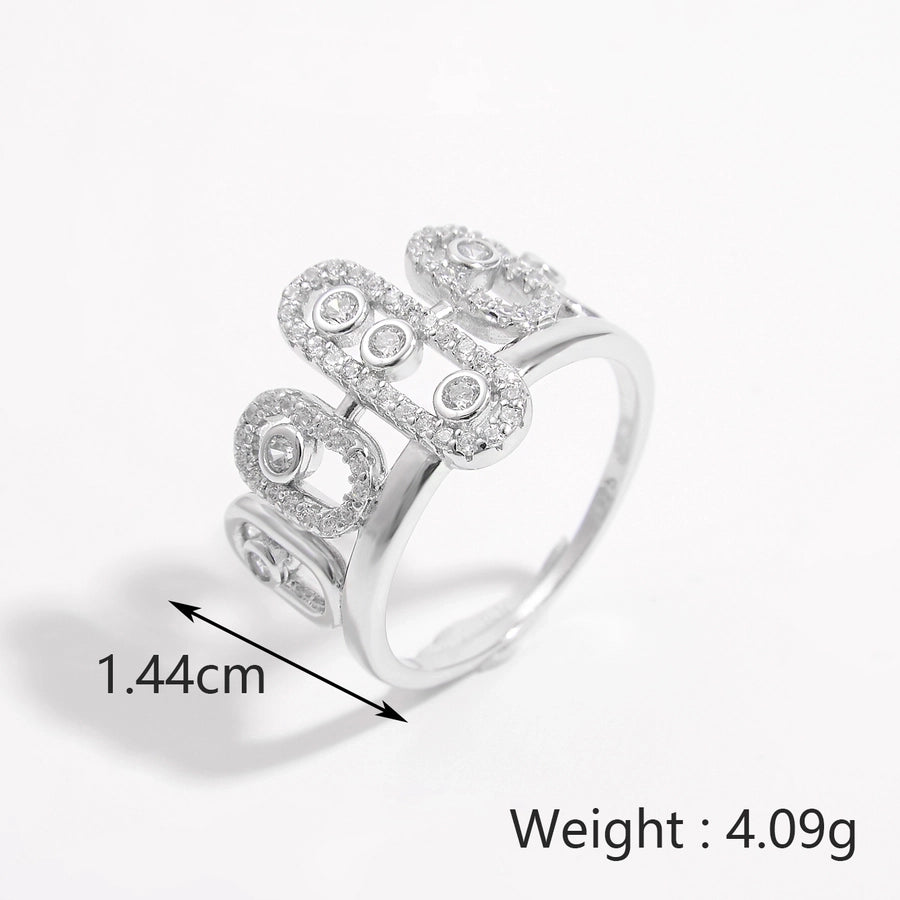 White Gold Plated 925 Sterling Silver Zircon Crown Rings 925 Sterling Silver Rings