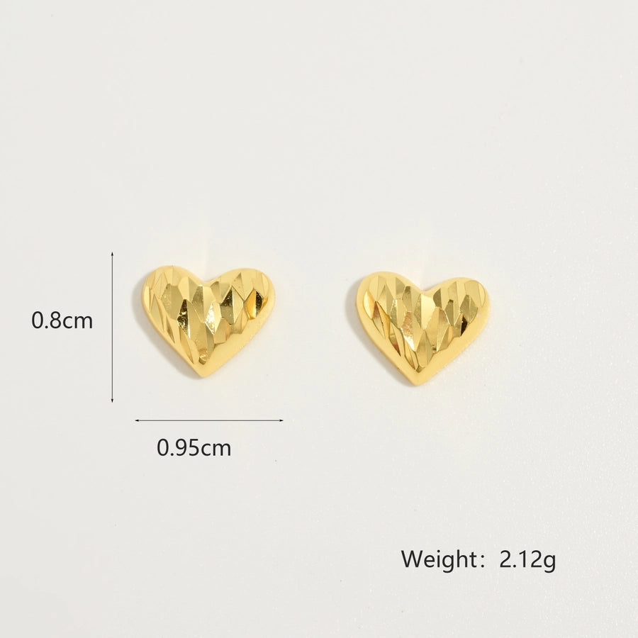 1 Pair 14K Gold Plated 925 Sterling Silver 925 Sterling Silver Earrings Heart Shape Ear Studs