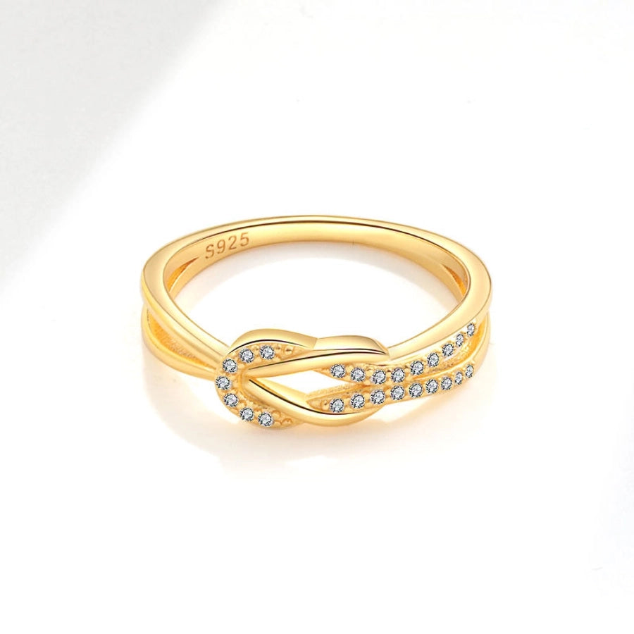 18K Gold Plated 925 Sterling Silver Zircon Knot Rings 925 Sterling Silver Rings