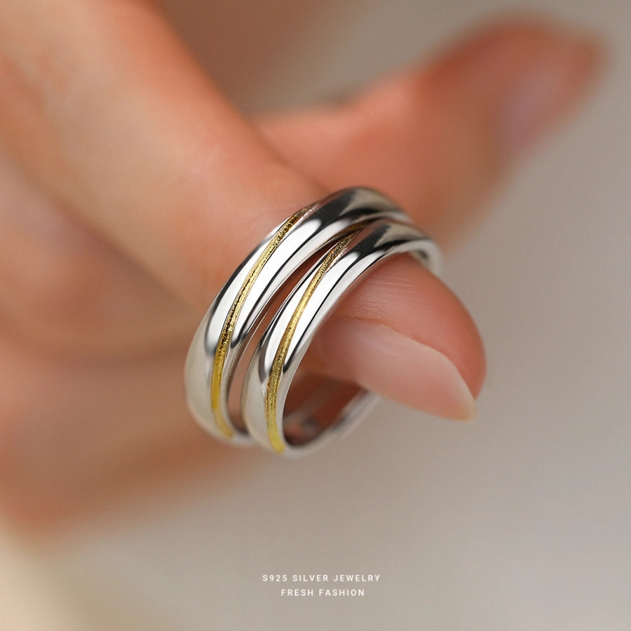 925 Sterling Silver Lines Open Rings 925 Sterling Silver Rings