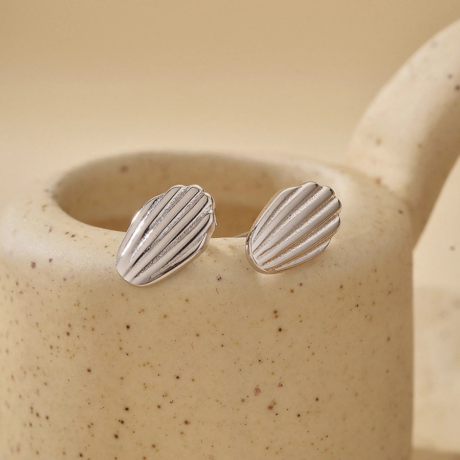 1 Pair 925 Sterling Silver 925 Sterling Silver Earrings Shell Ear Studs