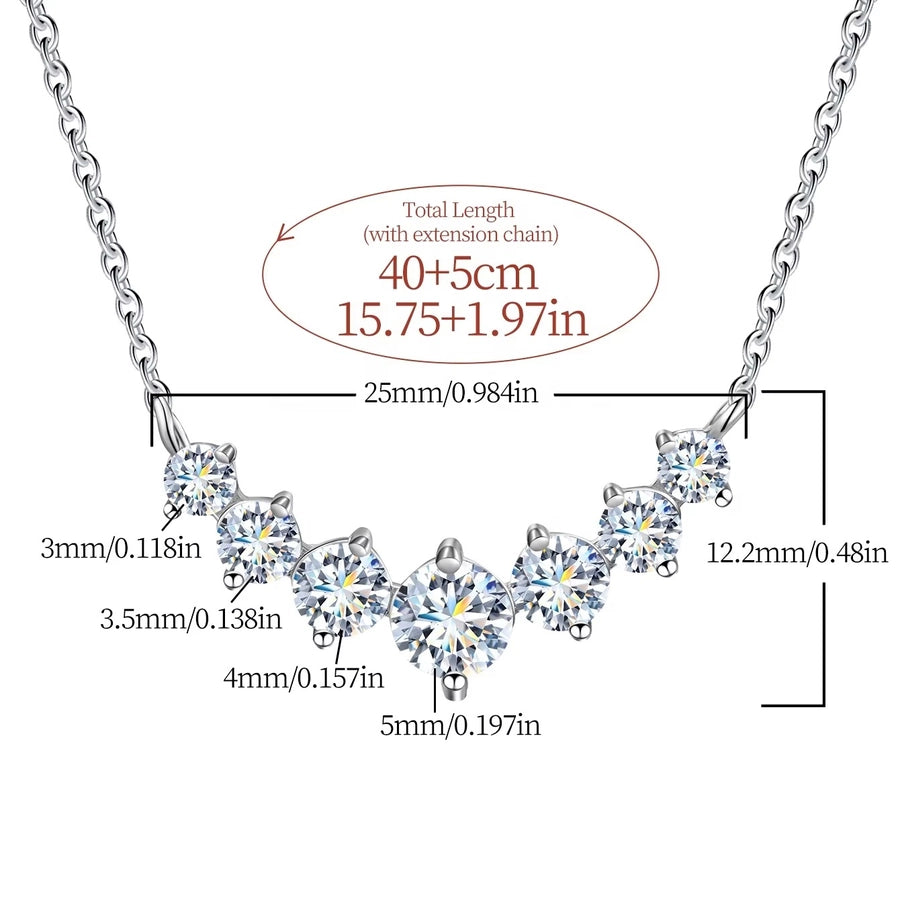 925 Sterling Silver Moissanite cable chain Plating Inlay Solid Color Necklace