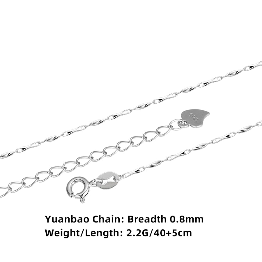 925 Sterling Silver Long-Lasting Plated cable chain box chain snake chain Geometric Necklace