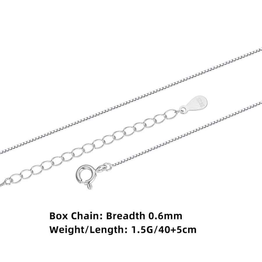 925 Sterling Silver Long-Lasting Plated cable chain box chain snake chain Geometric Necklace