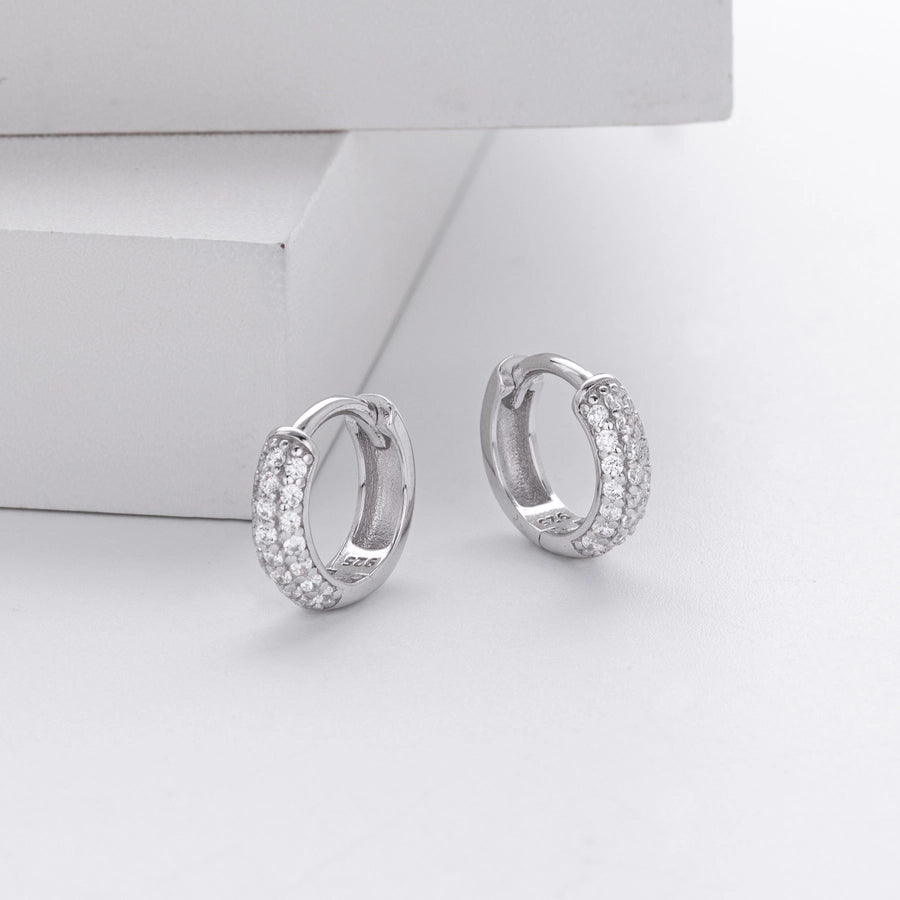 1 Pair 18K Gold Plated White Gold Plated Rhodium Plated 925 Sterling Silver Zircon 925 Sterling Silver Earrings Oval Earrings