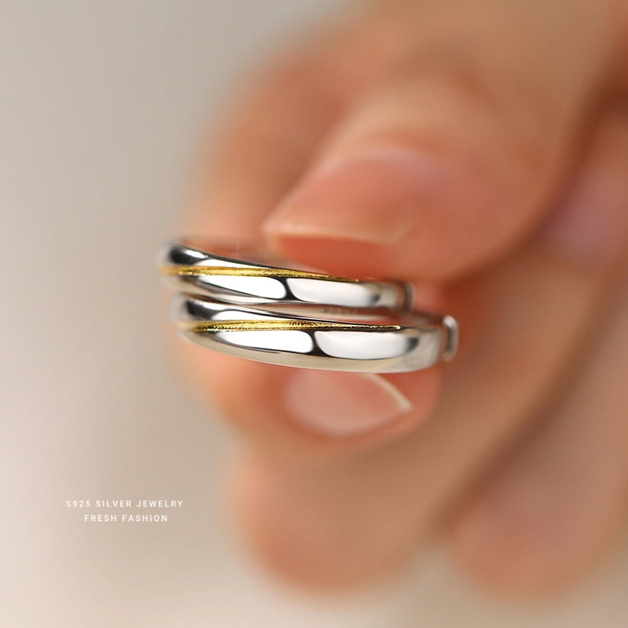 925 Sterling Silver Lines Open Rings 925 Sterling Silver Rings