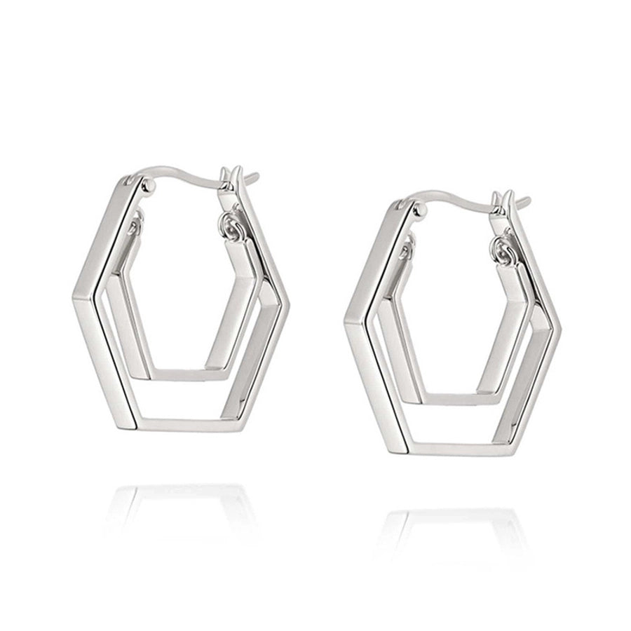 1 Pair 925 Sterling Silver 925 Sterling Silver Earrings Geometric Earrings