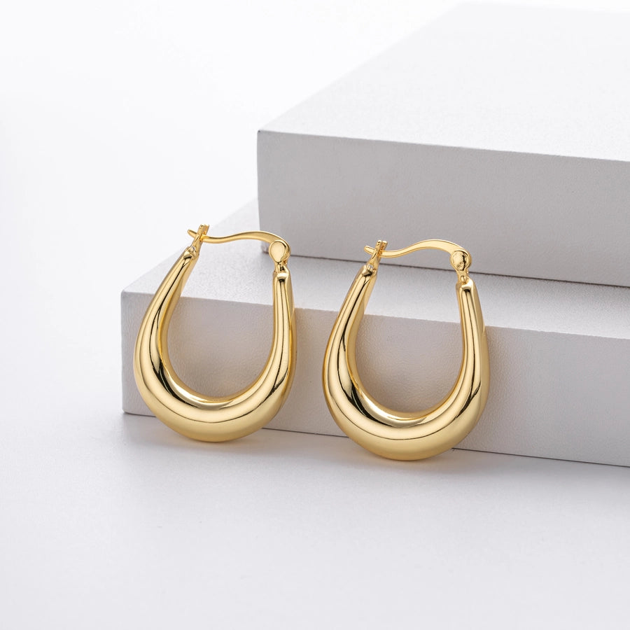 1 Pair 18K Gold Plated White Gold Plated Rhodium Plated 925 Sterling Silver 925 Sterling Silver 925 Sterling Silver Earrings Geometric Earrings