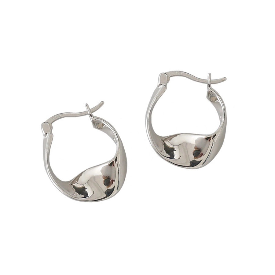 1 Pair 925 Sterling Silver 925 Sterling Silver Earrings Geometric Hoop Earrings