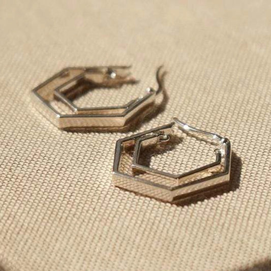 1 Pair 925 Sterling Silver 925 Sterling Silver Earrings Geometric Earrings