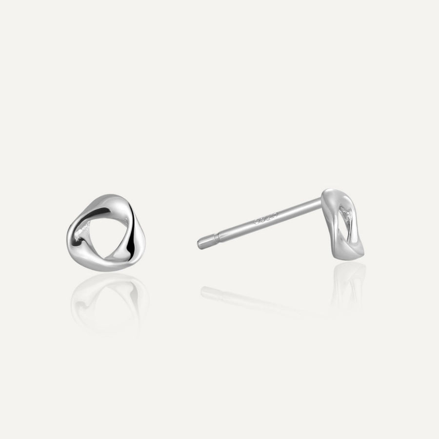 1 Pair 925 Sterling Silver 925 Sterling Silver Earrings Geometric Solid Color Ear Studs