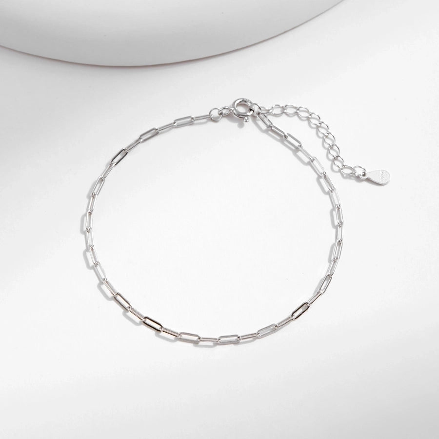 925 Sterling Silver cable chain Bracelets Simple Style