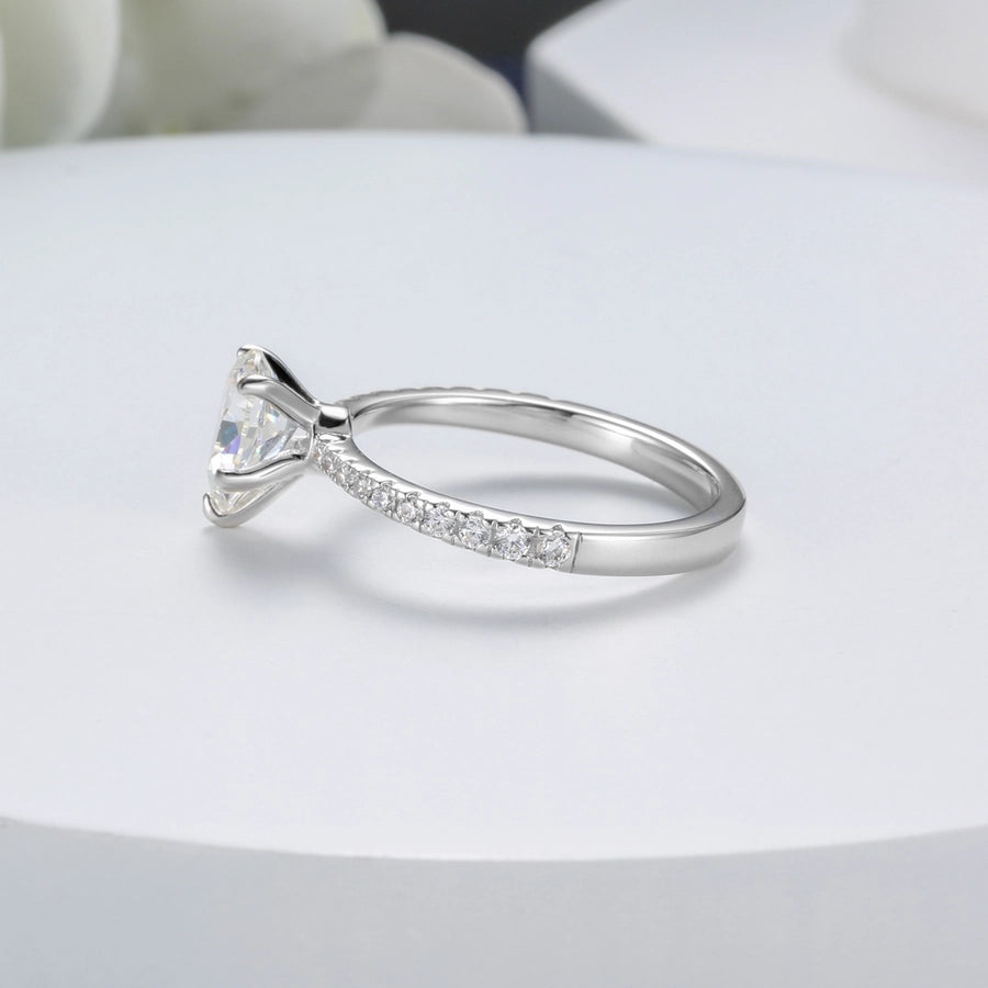 White Gold Plated Platinum Plated Rhodium Plated Sterling Silver Zircon Water Droplets Rings 925 Sterling Silver Rings