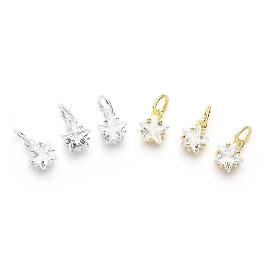 925 Sterling Silver Rhinestone Zircon Accessories Mini Little Star Five-Pointed Star Pendant Bracelet Necklace Creative Handmade Accessories