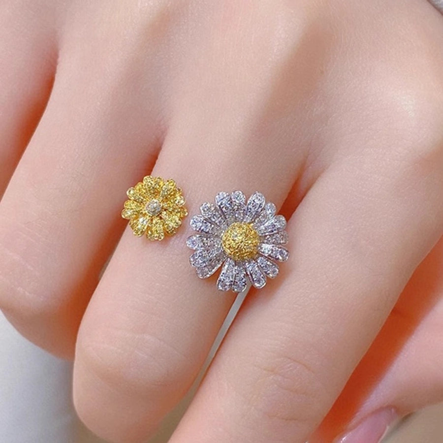 925 Sterling Silver Flower Open Rings 925 Sterling Silver Rings