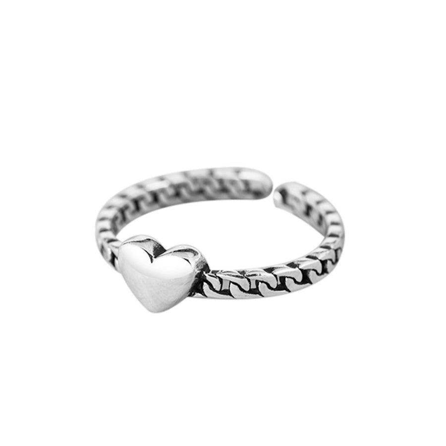 925 Sterling Silver Heart Shape Open Rings 925 Sterling Silver Rings