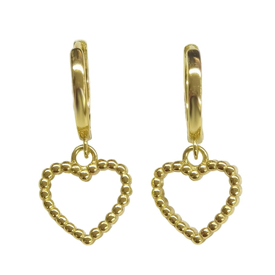 K Gold Plated White Gold Plated 925 Sterling Silver 925 Sterling Silver Earrings Heart Shape Drop Earrings