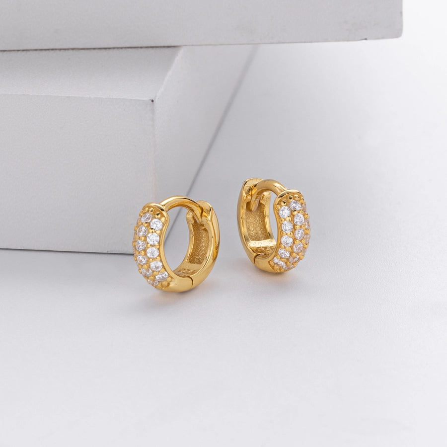 1 Pair 18K Gold Plated White Gold Plated Rhodium Plated 925 Sterling Silver Zircon 925 Sterling Silver Earrings Oval Earrings