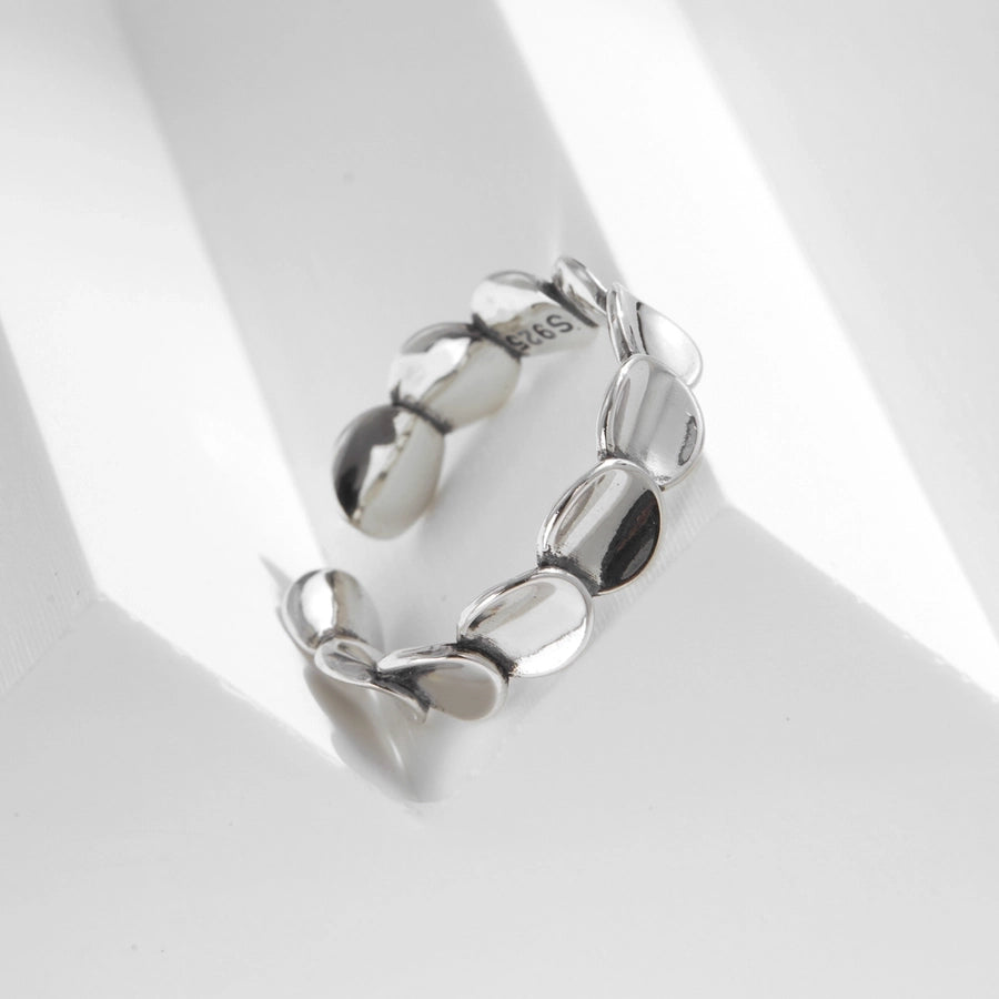 Rhodium Plated 925 Sterling Silver Irregular Geometric Open Rings 925 Sterling Silver Rings