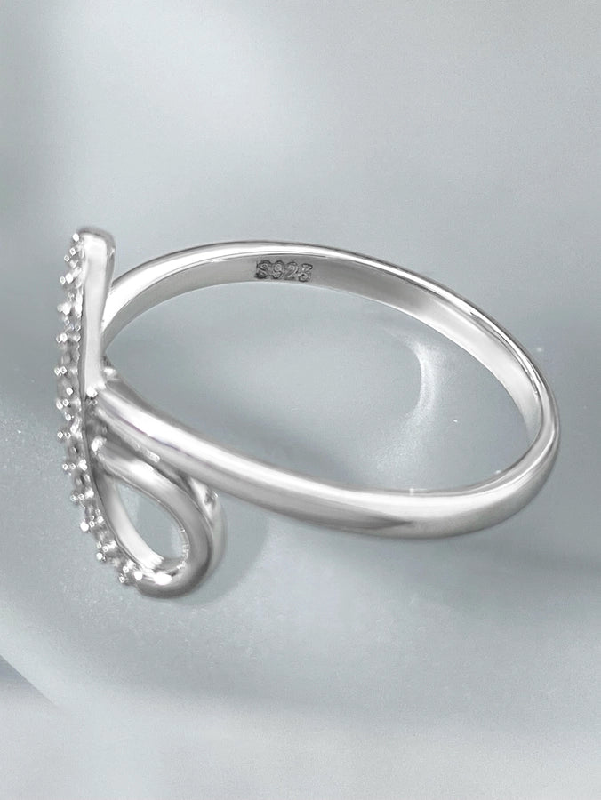 18K Gold Plated White Gold Plated 925 Sterling Silver Zircon Infinity Rings 925 Sterling Silver Rings