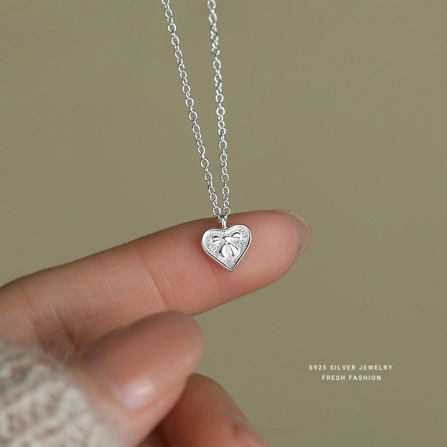 925 Sterling Silver cable chain Plating Heart Shape Pendant Necklace